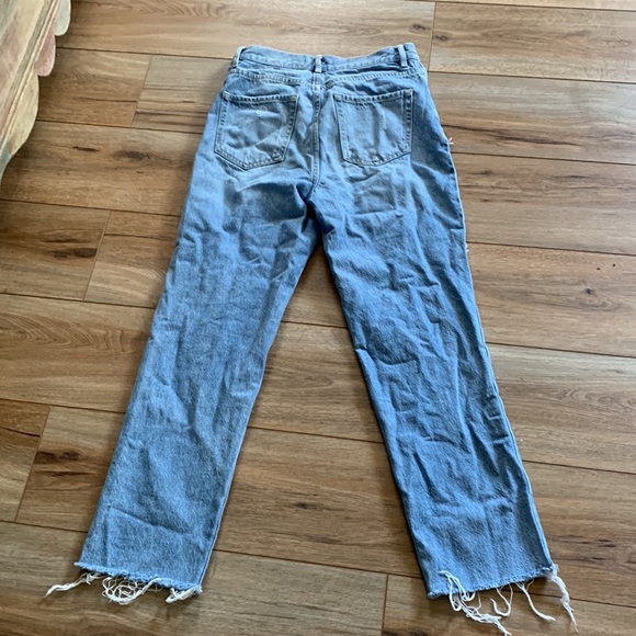 PAC Sun sz 25 high waist button fly distressed jeans raw hem euc - Picture 7 of 8